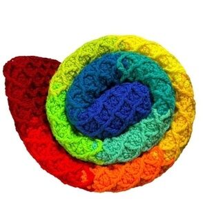 Handcrafted Crochet Crib Throw Blanket Rainbow Baby Diamond Waffle Stitch Knit